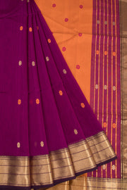 Purple Handloom Maheshwari Silk Cotton Saree 10068884 - Avishya