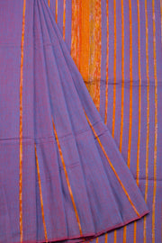 Purple Dhaniakhali Cotton Saree With Khesh Weave 10068905 - Avishya