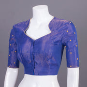 Blue Aari Embroidered Chanderi Silk Cotton Blouse 10068923 - Avishya