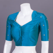 Blue Aari Embroidered Tussar Silk Blouse 10068933 - Avishya