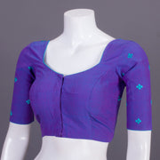 Purple Embroidered Mangalgiri Cotton Blouse 10068967 - Avishya