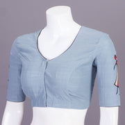 Grey Embroidered Cotton Blouse 10068973 - Avishya