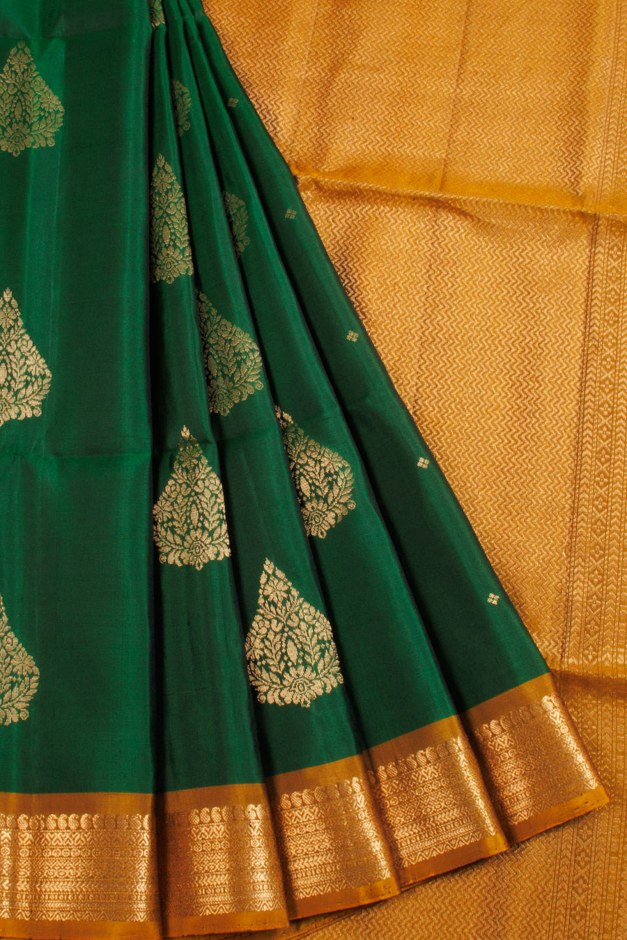 Green Kanjivaram Soft Silk Saree 10069004 - Avishya