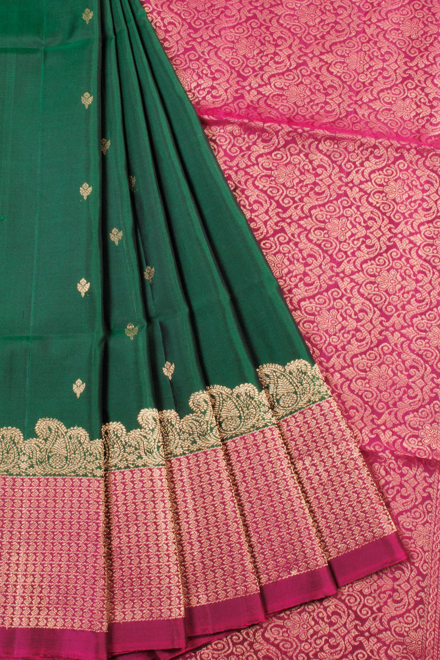 Green Kanjivaram Soft Silk Saree 10069005 - Avishya