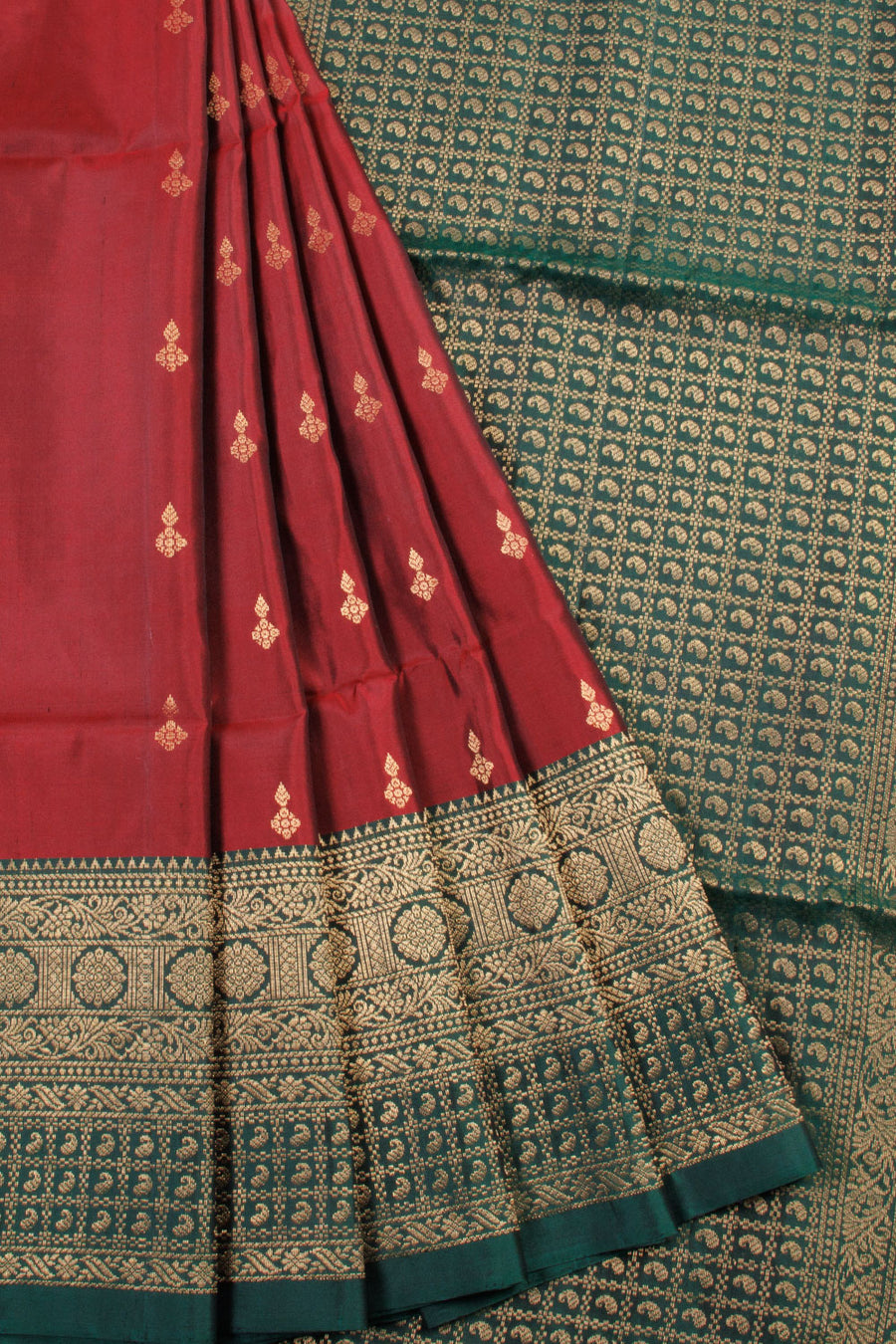 Maroon Kanjivaram Soft Silk Saree 10069006 - Avishya