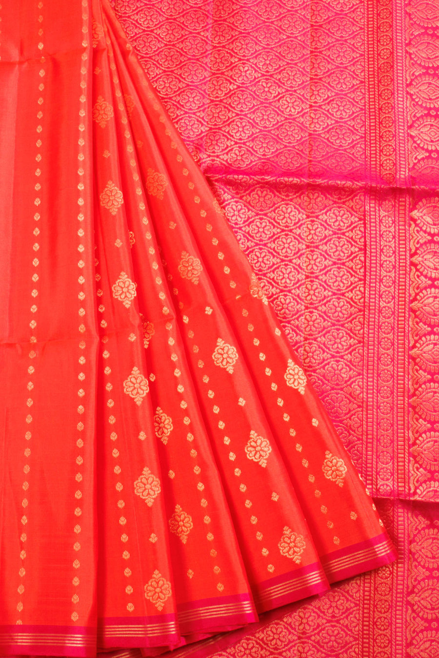 Orange Kanjivaram Soft Silk Saree 10069019 - Avishya
