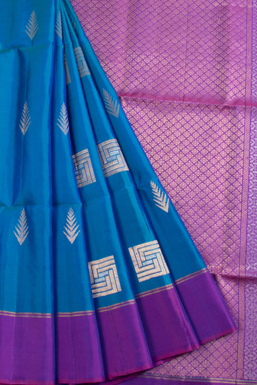 Blue Kanjivaram Soft Silk Saree 10069022 - Avishya