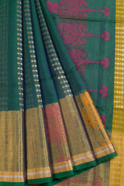 Green Handloom Kovai Silk Cotton Saree 10069043 - Avishya