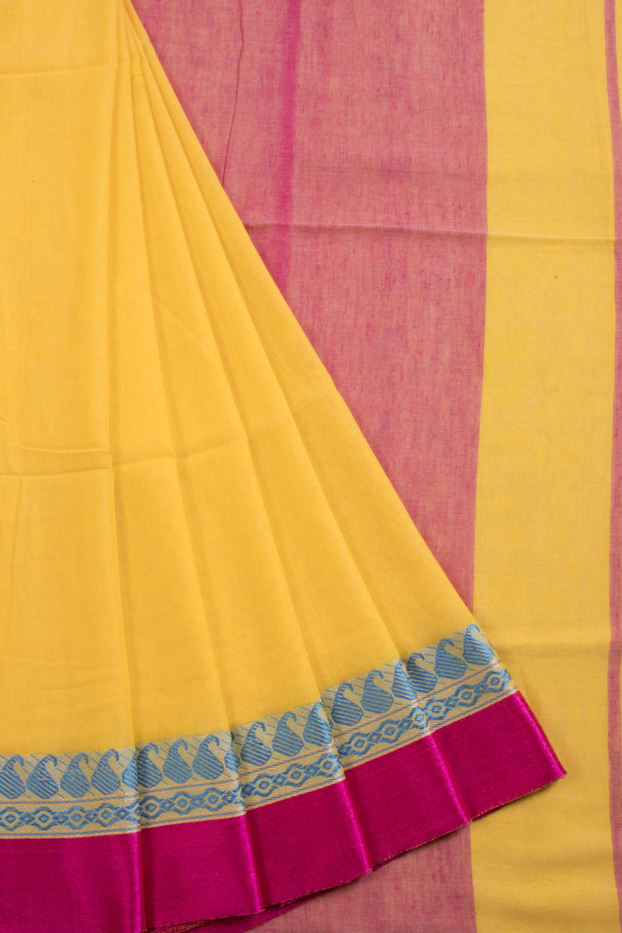 Yellow Shantipur Tant Bengal Cotton Saree 10069051 - Avishya