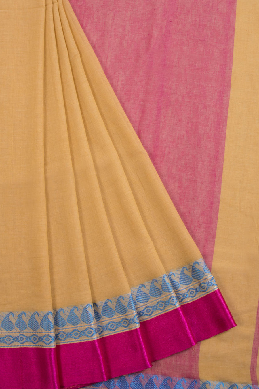 Light Yellow Shantipur Tant Bengal Cotton Saree 10069052 - Avishya