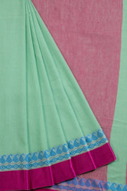 Green Santipuri Tant Bengal Cotton Saree 10069053 - Avishya
