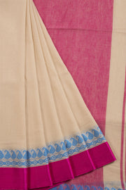 Cream Shantipur Tant Bengal Cotton Saree 10069054 - Avishya