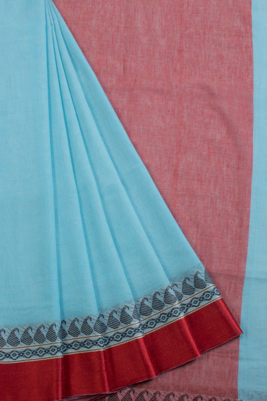 Blue Shantipur Tant Bengal Cotton Saree 10069056 - Avishya