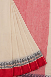 Cream Shantipuri Tant Bengal Cotton Saree 10069067 - Avishya