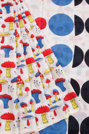 White Hand Block Printed Cotton Saree 10069074 - Avishya