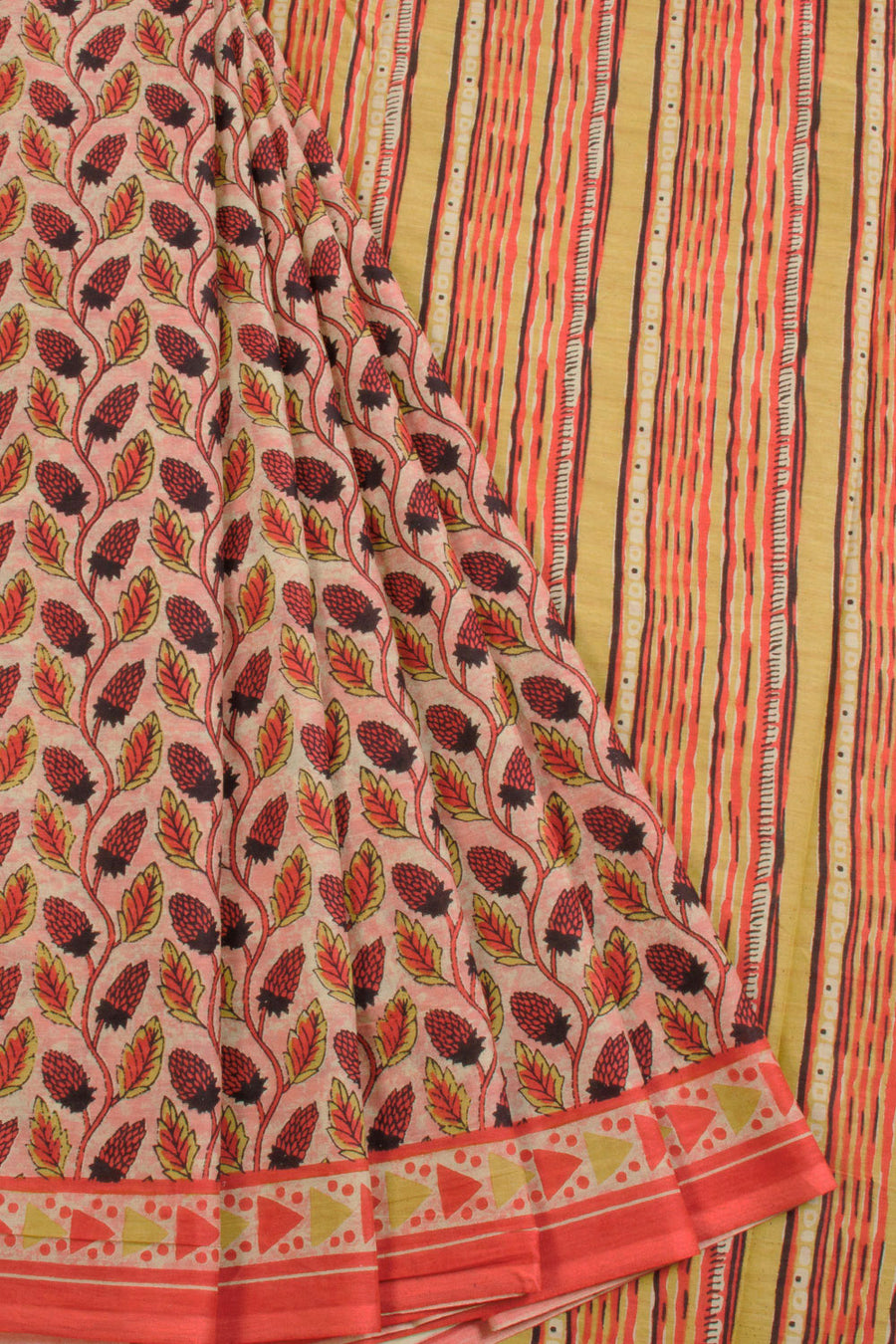 Pink Vanaspathi Printed Mulmul Cotton Saree 10069092 - Avishya