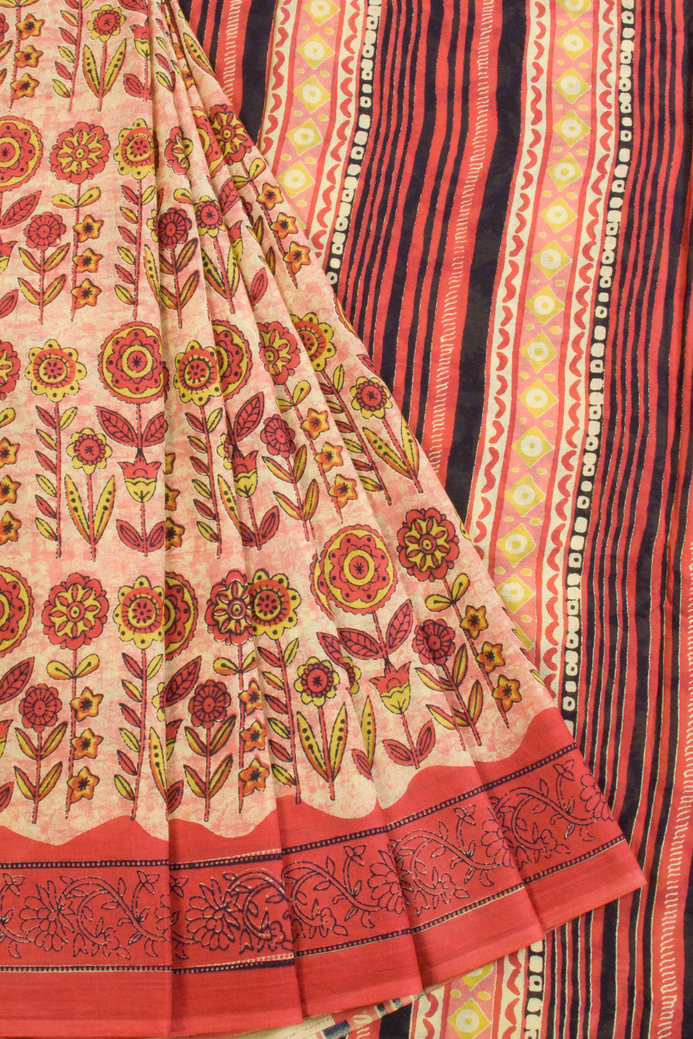 Pink Vanaspathi Printed Mulmul Cotton Saree 10069103 - Avishya