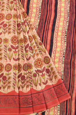 Pink Vanaspathi Printed Mulmul Cotton Saree 10069103 - Avishya