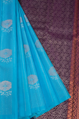 Ananda Blue Handloom Kanjivaram Silk Saree 10069114