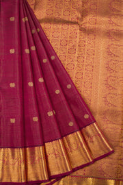 Maroon Handloom Vaira Oosi Bridal Kanjivaram Silk Saree 10069165