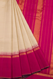 Beige Handloom Kanjivaram Silk Saree 10069174 - Avishya