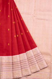 Red Handloom Korvai Kanjivaram Silk Saree 10069185 - Avishya