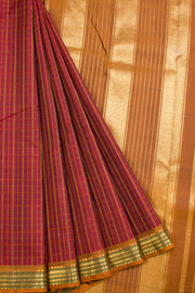 Maroon Handloom Kanjivaram Silk Saree 10069191 - Avishya