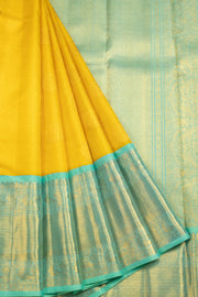 Yellow Handloom Bridal Korvai Kanjivaram Silk Saree 10069193 - Avishya