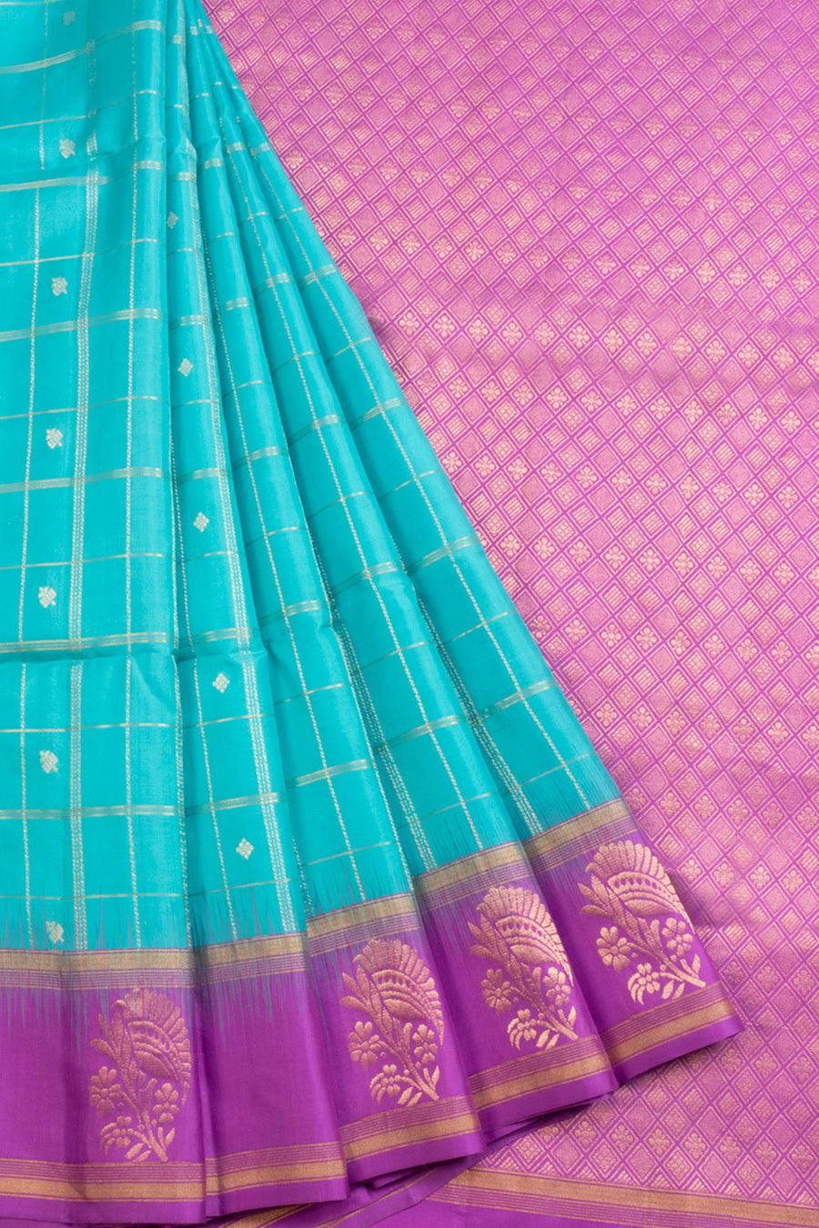 Blue Kanjivaram Soft Silk Saree 10069200 - Avishya