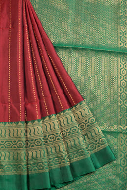 Maroon Kanjivaram Soft Silk Saree 10069209 - Avishya