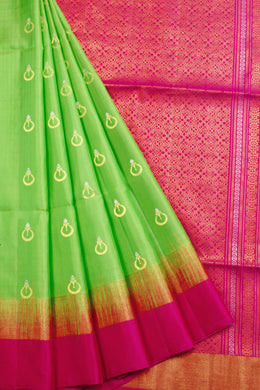 Green Kanjivaram Soft Silk Saree 10069211 - Avishya