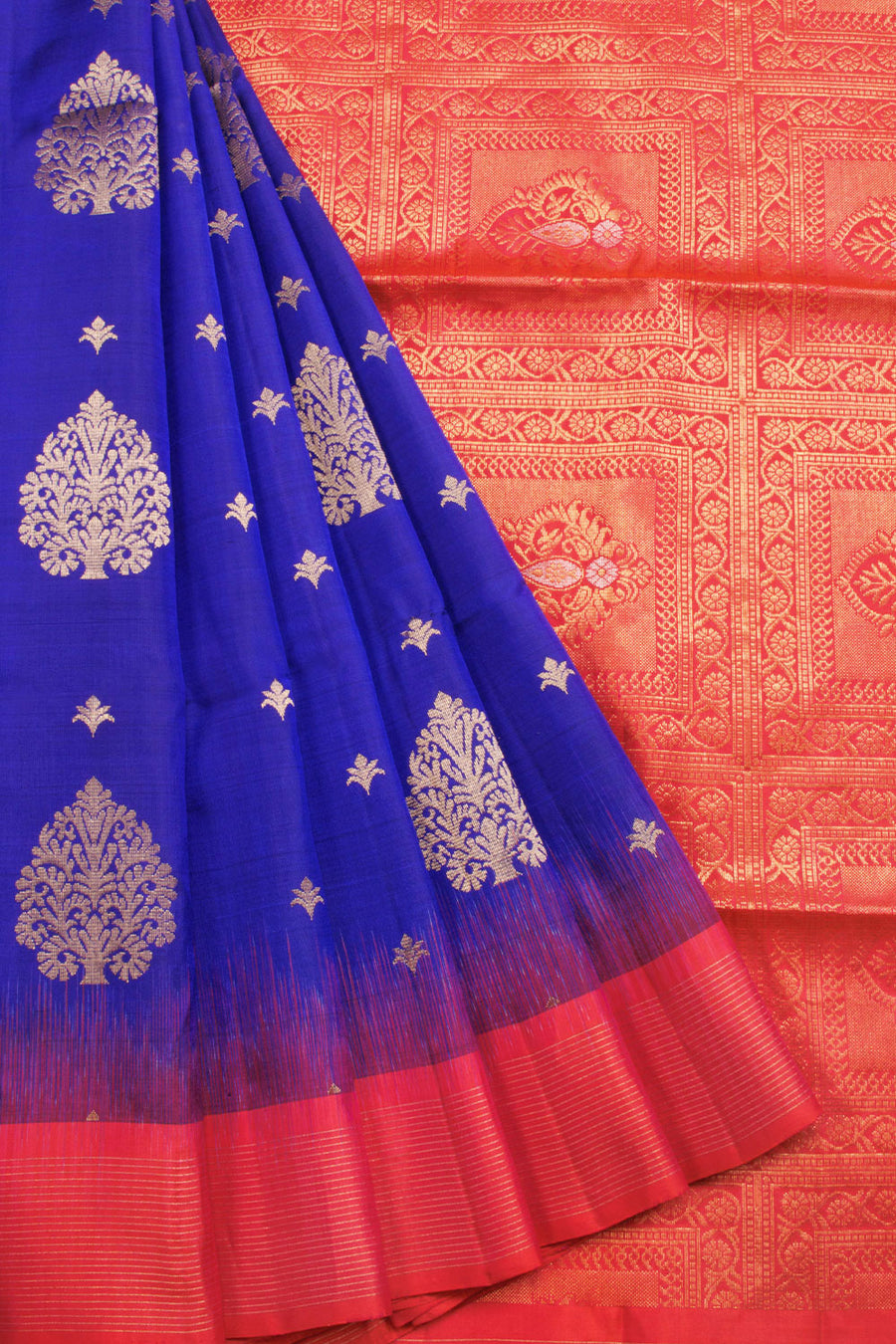 Blue Kanjivaram Soft Silk Saree 10069212 - Avishya