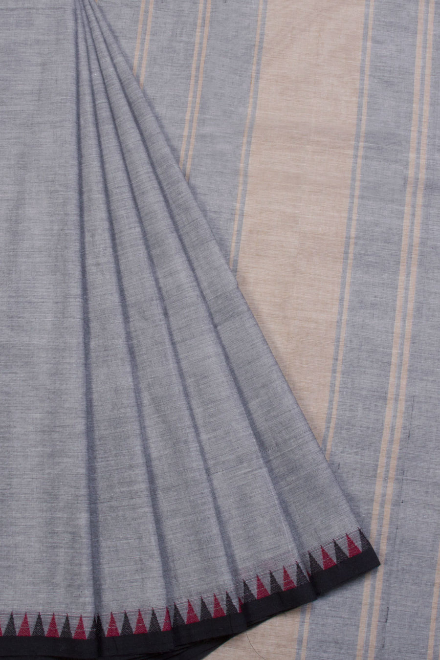 Grey Handwoven Kanchi Cotton Saree 10069307 - Avishya