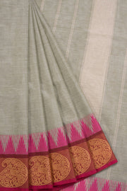 Grey Handwoven Kanchi Cotton Saree 10069386 - Avishya