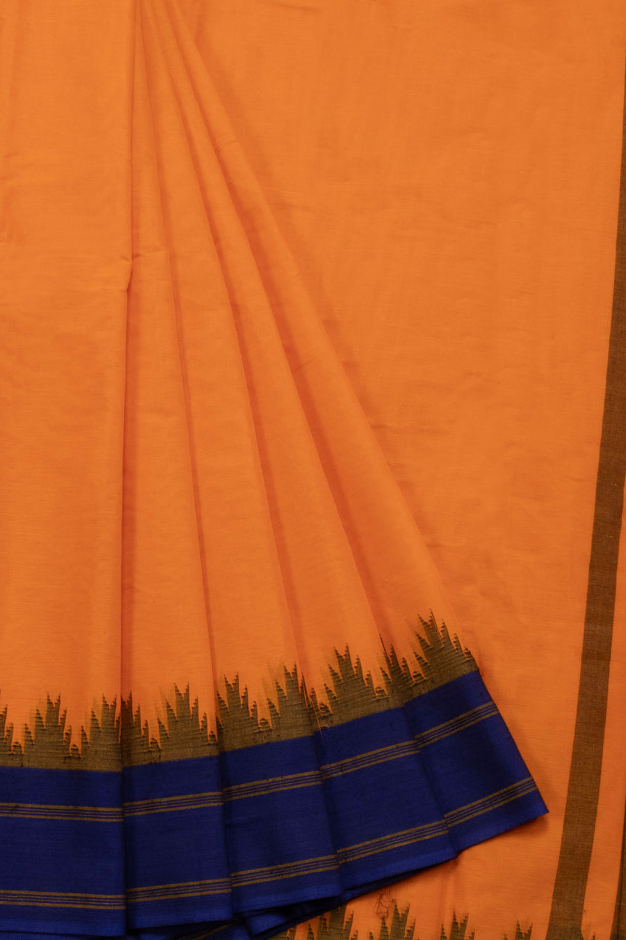Dutch Orange Handloom Kanchi Cotton Saree 10069395 - Avishya