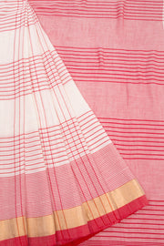 White Bengal Phulia Cotton Saree Zari Border 10069411 - Avishya