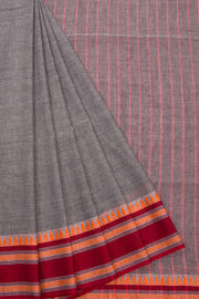 Grey Bengal Phulia Cotton Saree 10069423 - Avishya