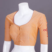 Brown Embroidered Cotton Blouse 10069450 - Avishya