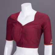 Maroon Embroidered Cotton Blouse 10069457 - Avishya