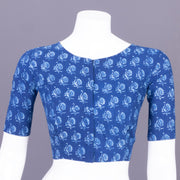 Blue Indigo Handblock Printed Cotton Blouse Without Lining 10069481 - Avishya
