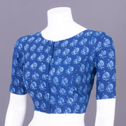 Blue Indigo Handblock Printed Cotton Blouse Without Lining 10069481 - Avishya
