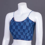 Blue Indigo Handblock Printed Cotton Blouse Without Lining 10069517 - Avishya