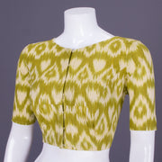 Green Handcrafted Ikat Cotton Blouse 10069578 - Avishya