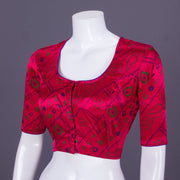 Magenta Ajrakh Printed Mashru 10069601 - Avishya