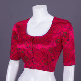 Magenta Ajrakh Printed Mashru 10069601 - Avishya