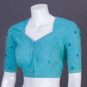 Blue Embroidered Mangalgiri Cotton Blouse 10069609 - Avishya
