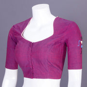 Purple Embroidered Mangalgiri Cotton Blouse 10069611 - Avishya