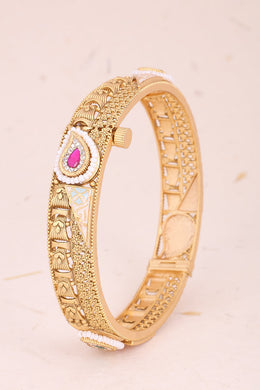 Handcrafted Gold Plated Traditional Kada Bangle