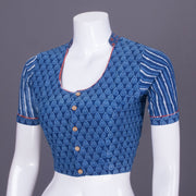 Blue Handblock Printed Cotton Blouse 10069765 - Avishya