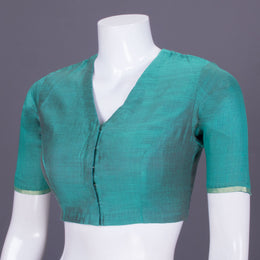 Blue Handcrafted Silk Cotton Blouse 10069768 - Avishya